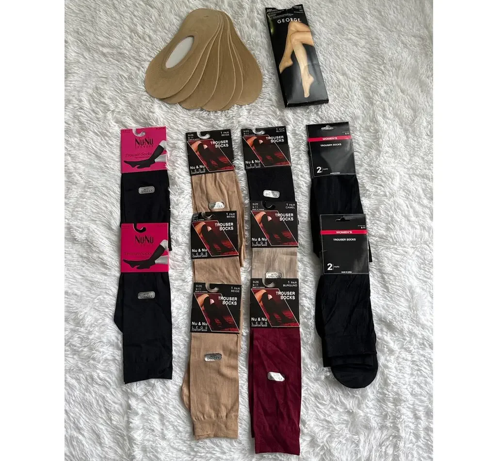 1990s Women’s Hosiery Wardrobe Bundle 19 Pairs Trouser & No Show Socks New 9-11